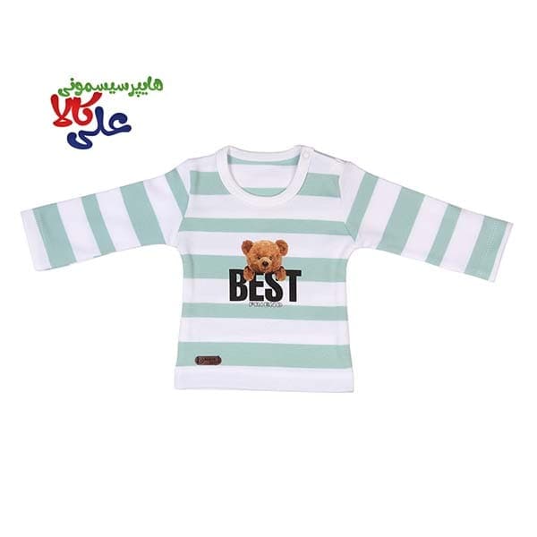 ست آستین بلند و شلوار پسرانه خرس Best برند برگ سبز