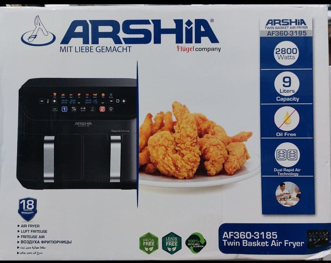 سرخ کن دوقلو بدون روغن عرشیا مدل AF360-3185 — تصویر ۳