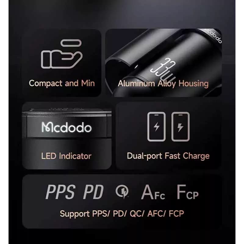 شارژر فندکی فست شارژ Mcdodo CC-232 QC3.0 PD 3A 33W — تصویر ۶
