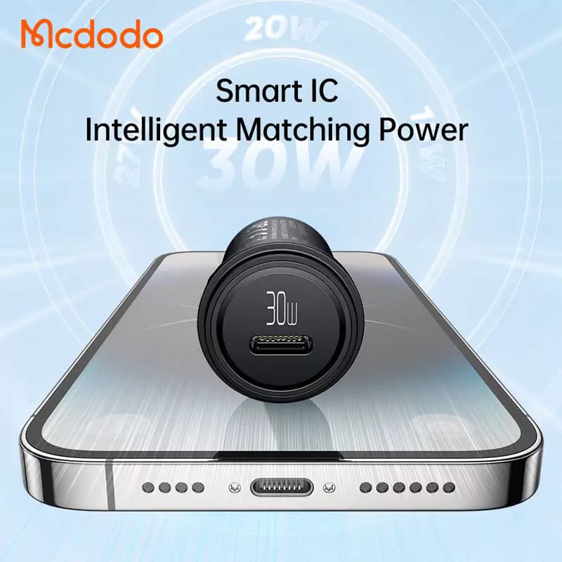 شارژر فندکی فست شارژ Mcdodo CC-7493 QC PD 3A 30W + کابل تایپ سی — تصویر ۶
