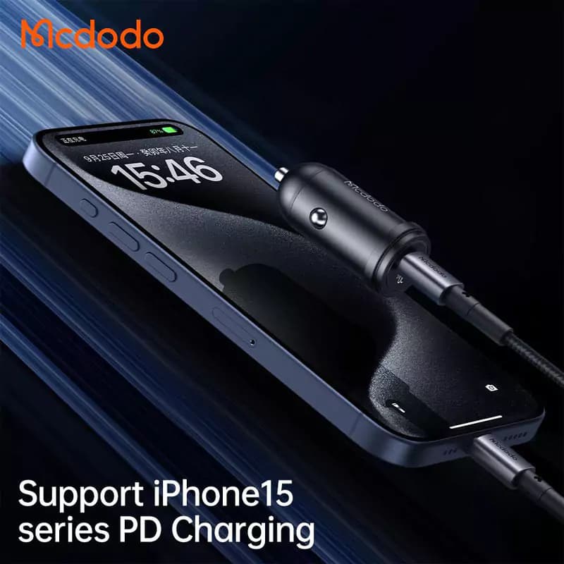 شارژر فندکی فست شارژ Mcdodo CC-7493 QC PD 3A 30W + کابل تایپ سی — تصویر ۵