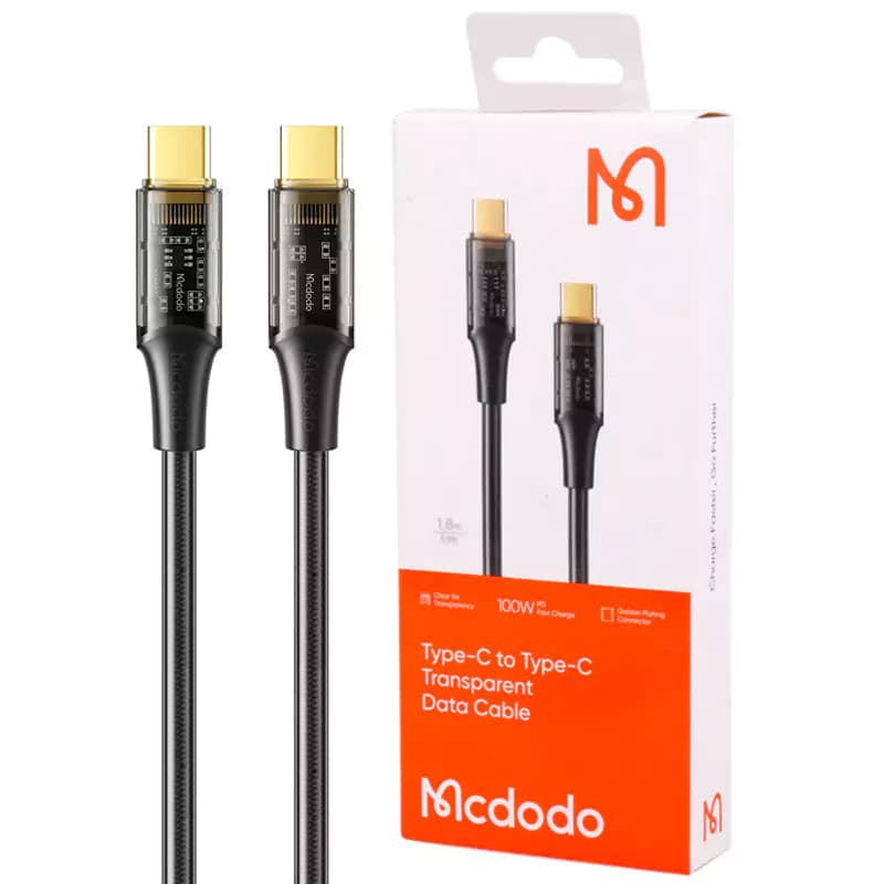 کابل تبدیل فست شارژ Mcdodo CA-2112 Type-C to Type-C 5A PD 100W 1.8m — تصویر ۱۰