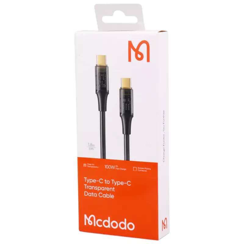 کابل تبدیل فست شارژ Mcdodo CA-2112 Type-C to Type-C 5A PD 100W 1.8m — تصویر ۵