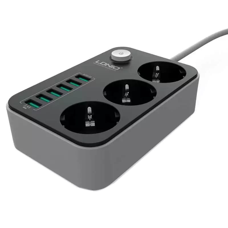 چند راهی 3 خانه برق الدینیو SE3631 با کابل 2 متری + شارژر USB — تصویر ۷