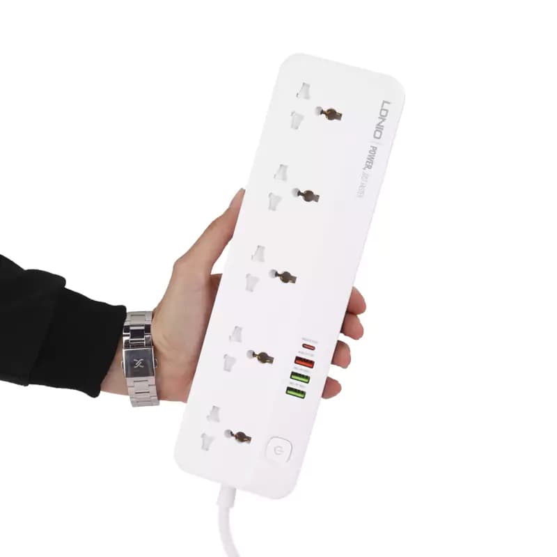 چند راهی 5 خانه برق ارت دار الدینیو SC5415 با کابل 2 متری + شارژر USB و Type-C — تصویر ۹
