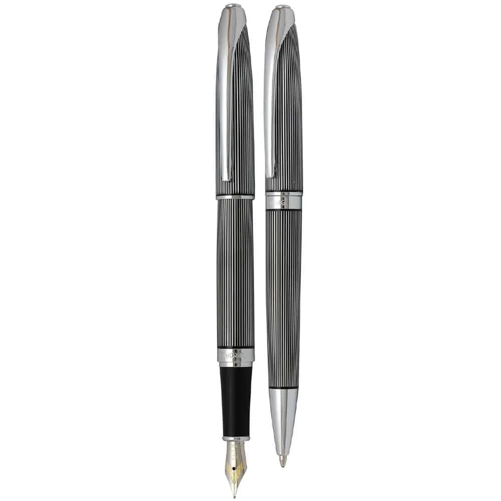 ست خودکار و خودنویس یوروپن مدل EUROPEN RING بدنه مشکی مات گیره زرد — تصویر ۵