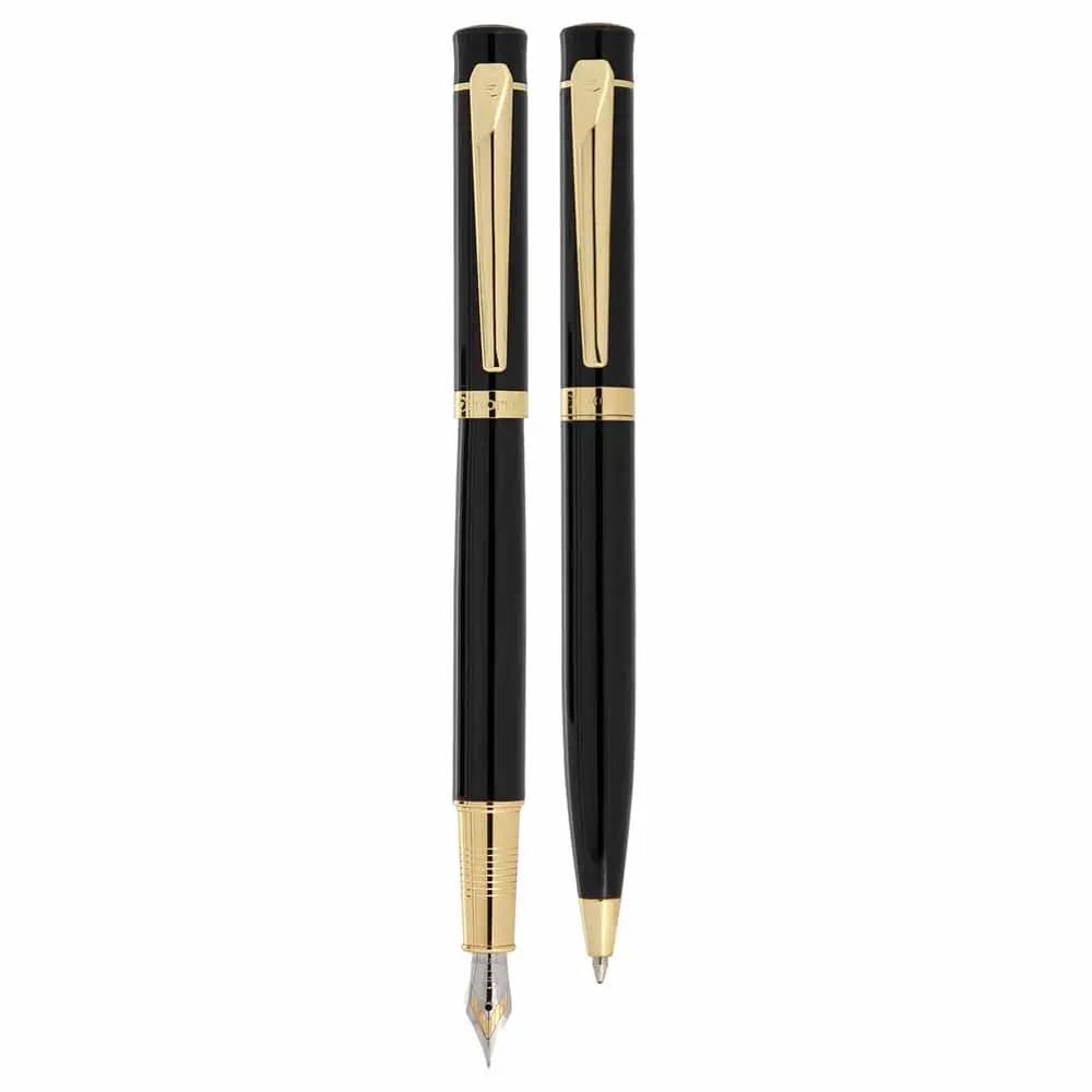 ست خودکار و خودنویس یوروپن EUROPEN COOL بدنه مشکی لاکی گیره زرد — تصویر ۴