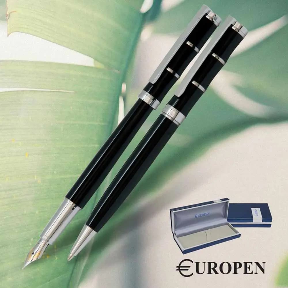 ست خودکار و خودنویس نویس یوروپن مدل EUROPEN AMAZON بدنه مشکی لاکی — تصویر ۵