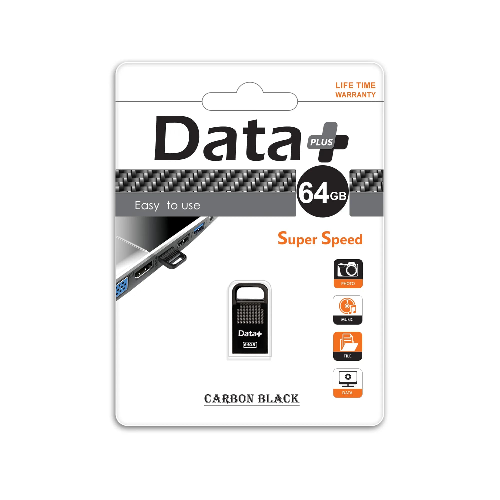 فلش مموری 64 گیگابایت دیتا پلاس مدل DATA PLUS CARBON BLACK — تصویر ۵