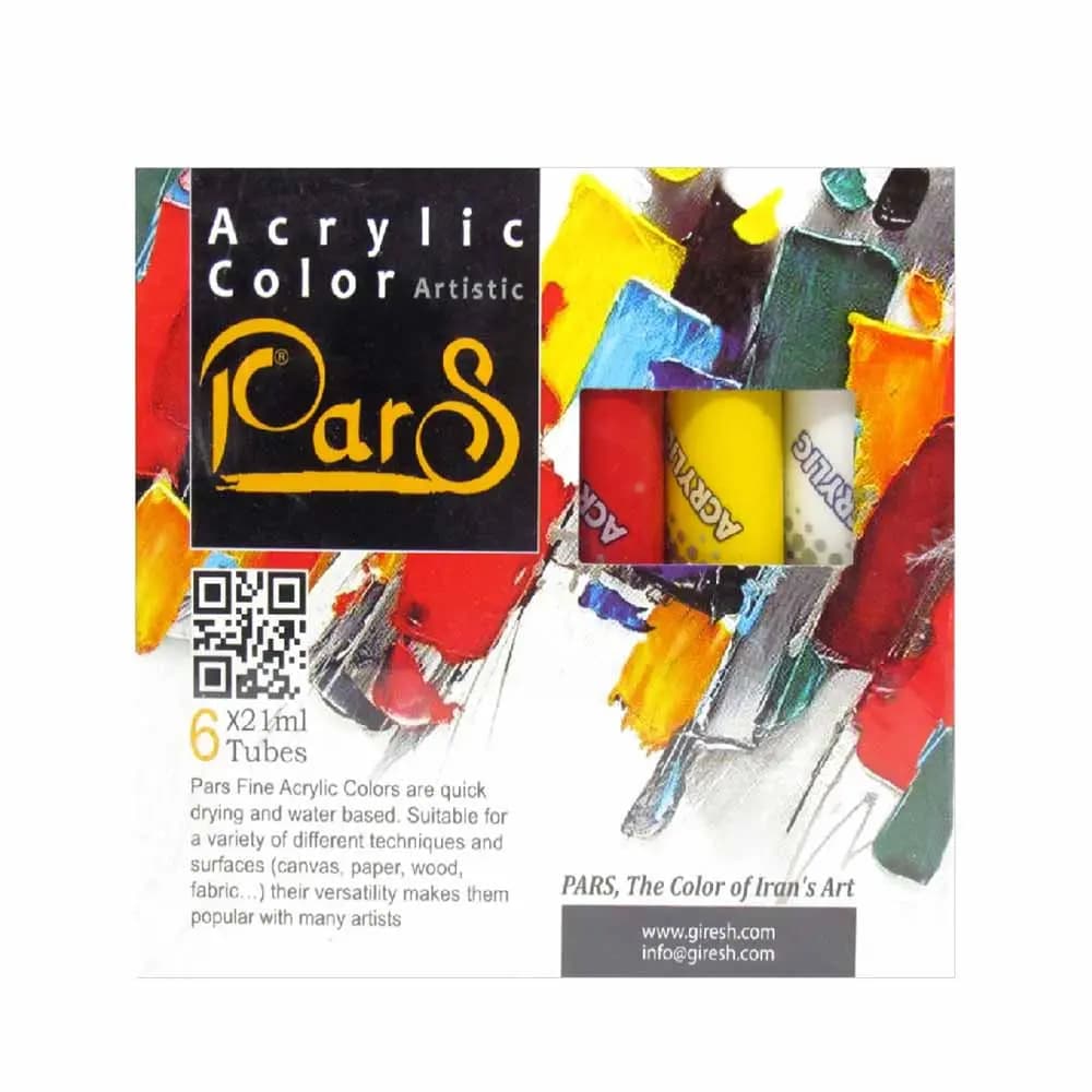 رنگ اکریلیک 6 رنگ پارس 21 میل مدل Artistic — تصویر ۴