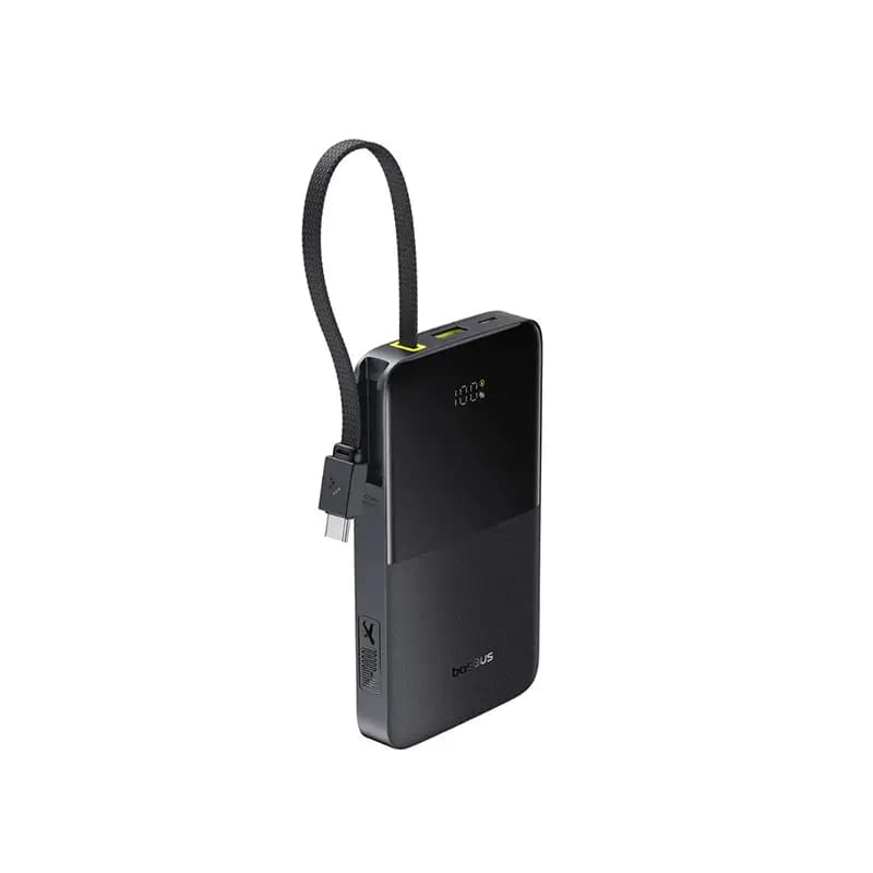پاوربانک 10000 بیسوس با توان 22.5 وات مدل Baseus EnerFill FC51 Bipow 2 Pro با کابل متصل