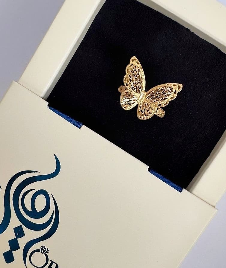 انگشتر طلا پروانه کد sh0190 — تصویر ۹