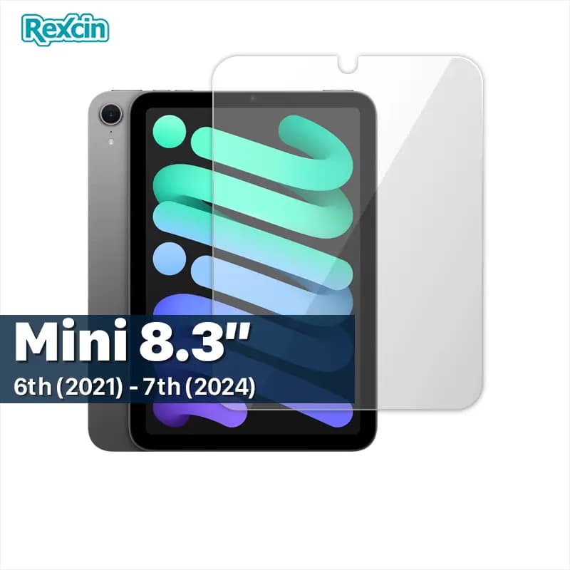 محافظ صفحه نمایش شفاف آیپد مدل Rexcin مناسب برای iPad Mini 7 (2024) و iPad Mini 6 (2021)