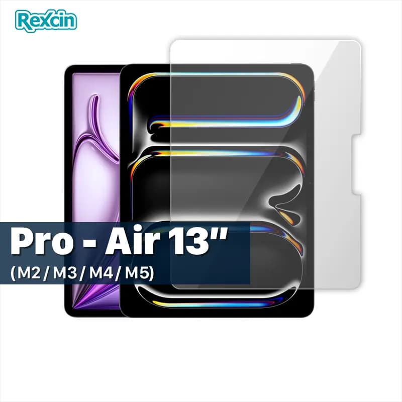 محافظ صفحه نمایش شفاف آیپد مدل Rexcin مناسب برای iPad Pro 13 (2024/2025) و iPad Air 13 (2024/2025/2026)