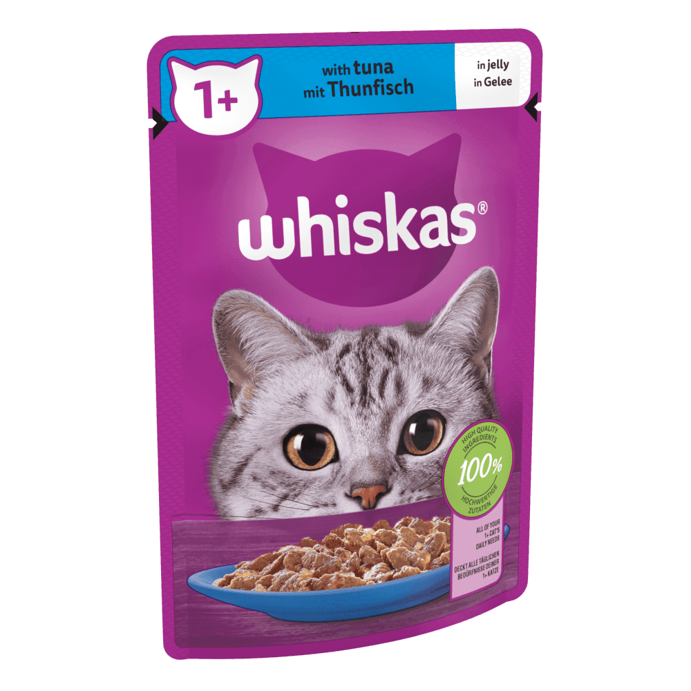 پوچ گربه بالغ ویسکاس ماهی تن در ژله 85 گرمی ا Whiskas Tuna Jelly 85g