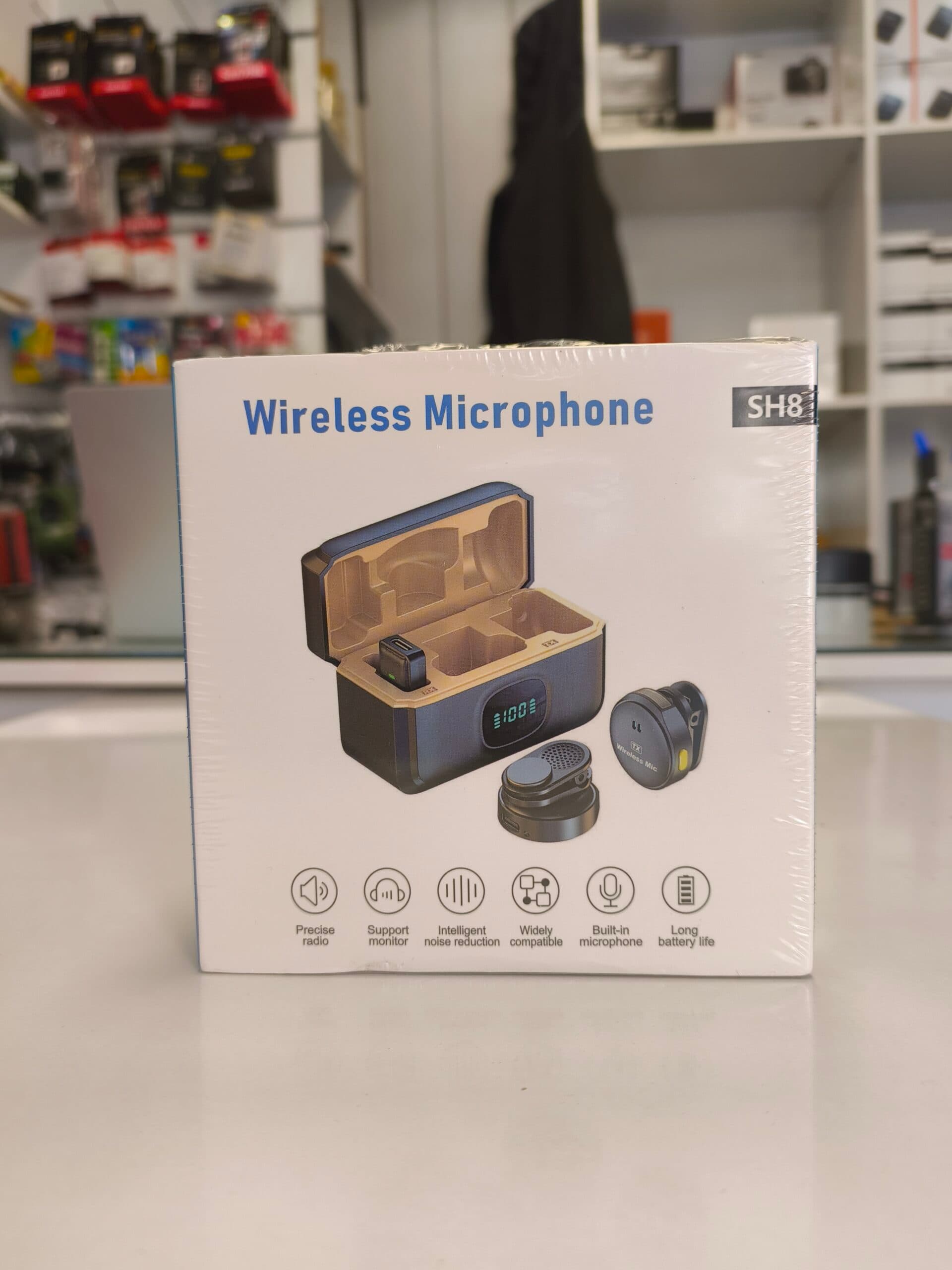 میکروفون دوکاربره سکه ای wireless microphone sh8 dual