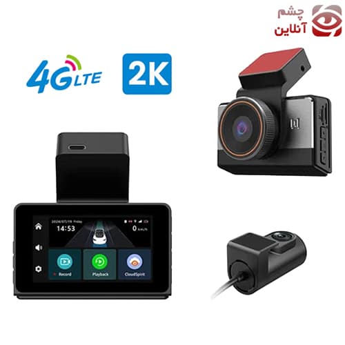 دوربین ثبت وقایع خودرو سیم کارتی دو دوربین 2K مدل TANT-4G-3L — تصویر ۸