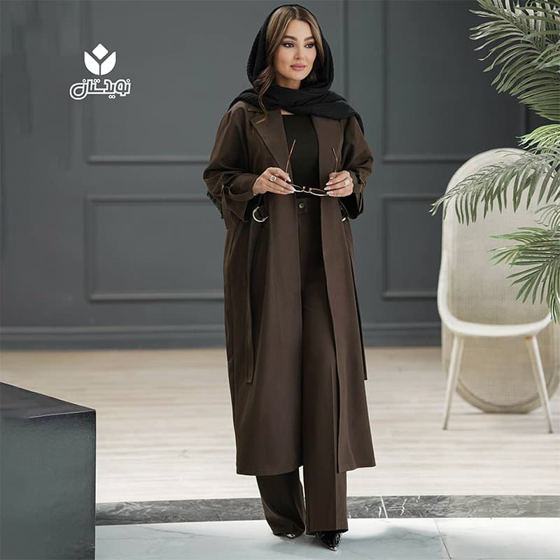 مانتو بلند یقه انگلیسی کد 3701