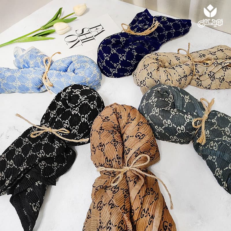 شال حریر طرح دار کد 33300 — تصویر ۱۰