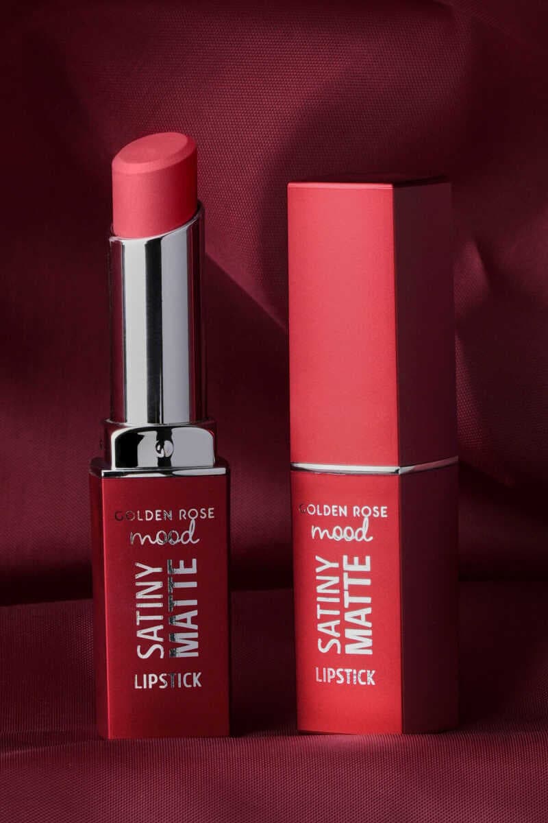 رژ لب مات بادوام ساتینی گلدن رز Golden Rose مدل Satiny Matte رنگ Velvet Taupe شماره 02 — تصویر ۷