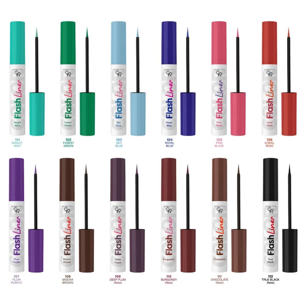 خط چشم رنگی گلدن رز Golden Rose مدل Gr Flash Eyeliner رنگ سبز جنگلی Forest Green شماره 102 — تصویر ۷