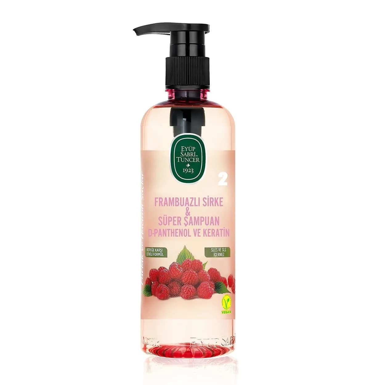 شامپو ضد شوره ایوب صبری Eyup Sabri حاوی سرکه تمشک حجم 500 میل — تصویر ۲