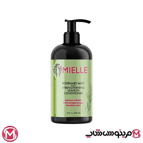 کرم موی بعد حمام ترمیم کننده و تقویت کننده میله Mielle حاوی رزماری و نعناع حجم 355 میل — تصویر ۴
