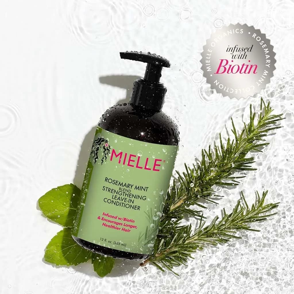 کرم موی بعد حمام ترمیم کننده و تقویت کننده میله Mielle حاوی رزماری و نعناع حجم 355 میل — تصویر ۹