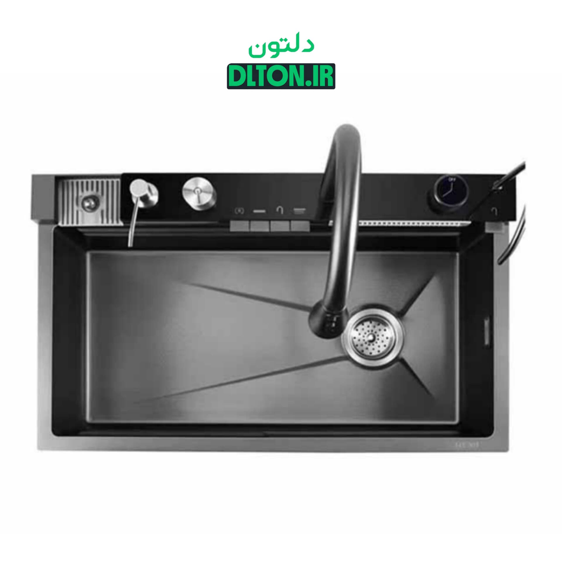 سینک ظرفشویی آبشاری مشکی مدل پیانویی 5 کلیدهوادیاو