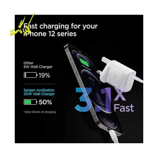 شارژر دیواری ۲۰ وات اسپیگن Spigen PowerArc Arc Station — تصویر ۵
