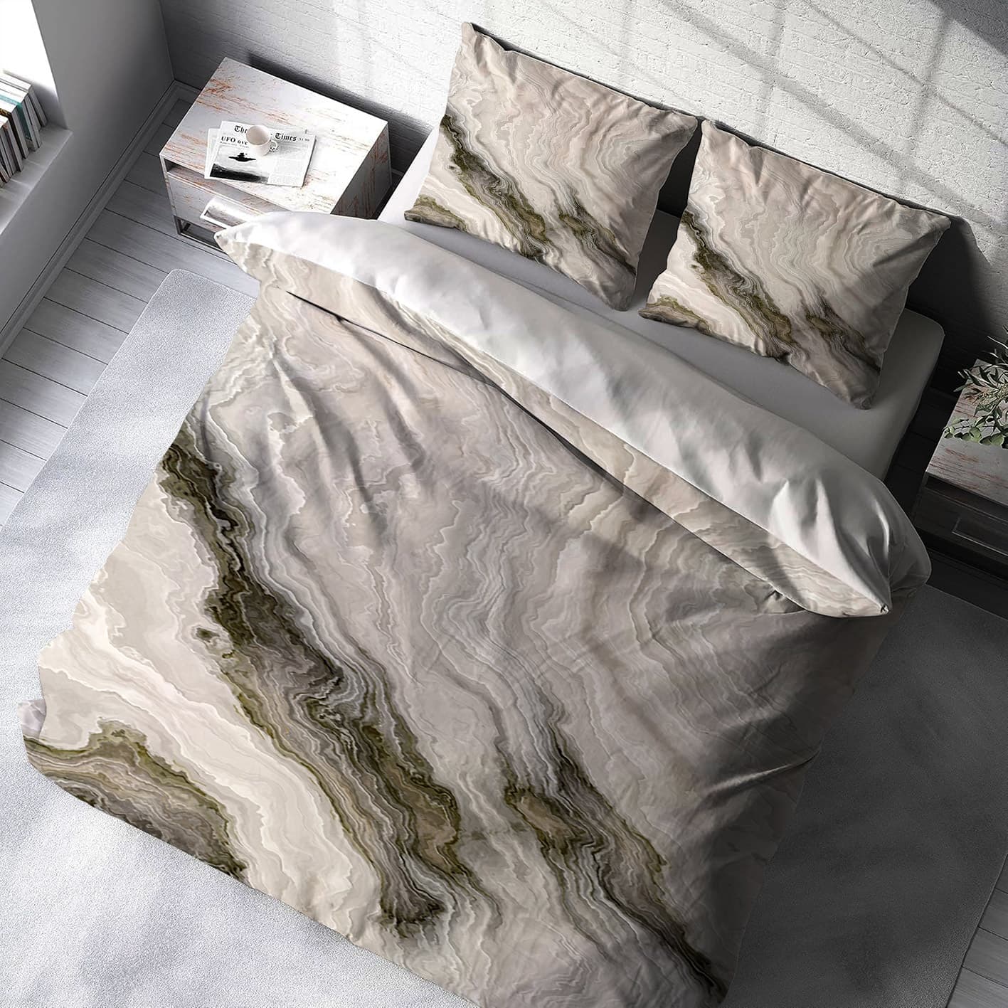 ست روتختی دونفره مدل ماربل BAs-3617