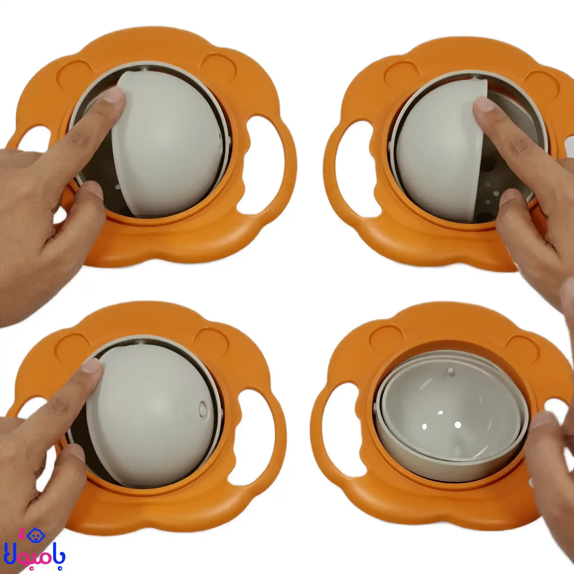 ظرف غذای کودک چرخشی 360 درجه طرح شیر — تصویر ۵
