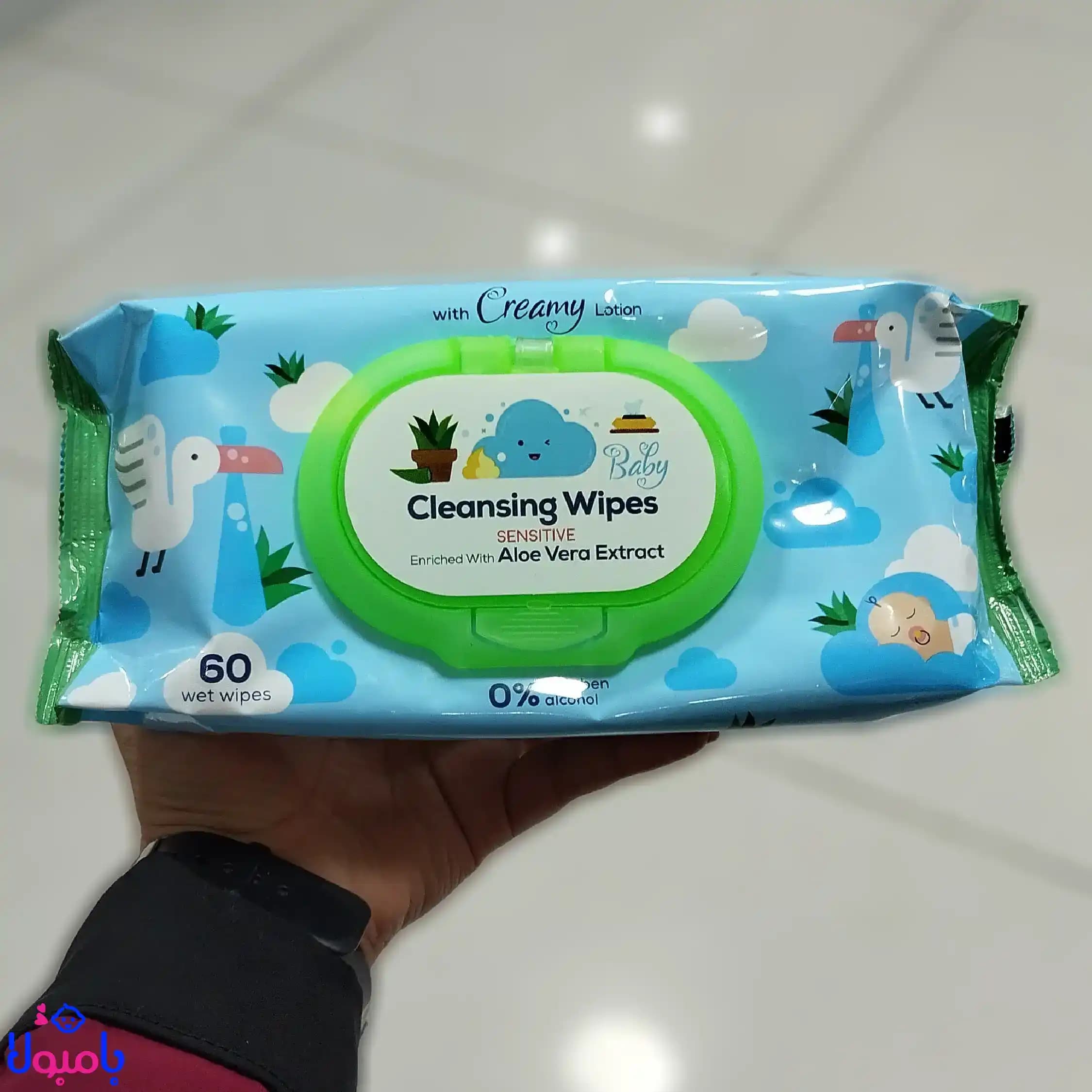 دستمال مرطوب کودک کانواس 60 برگ — تصویر ۵