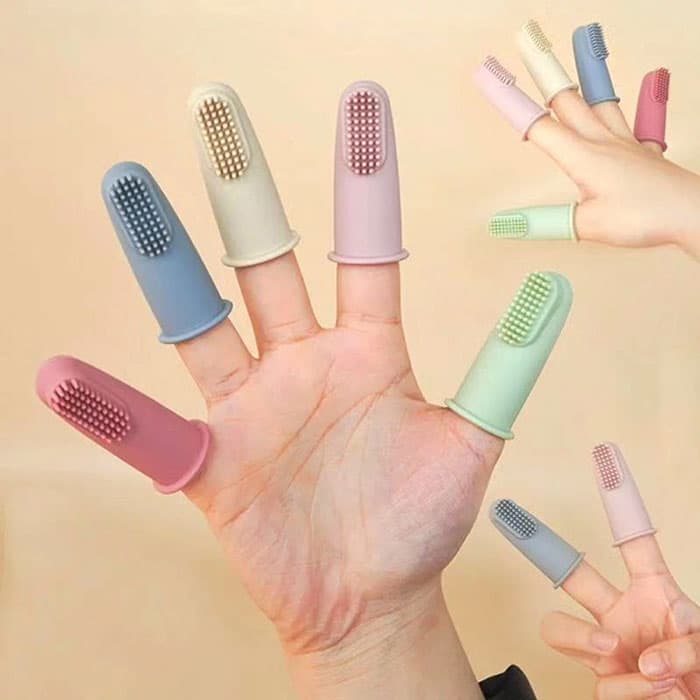 مسواک انگشتی سلیکونی سگ و گربه دارای محفظه – وارداتی درجه یک — تصویر ۵