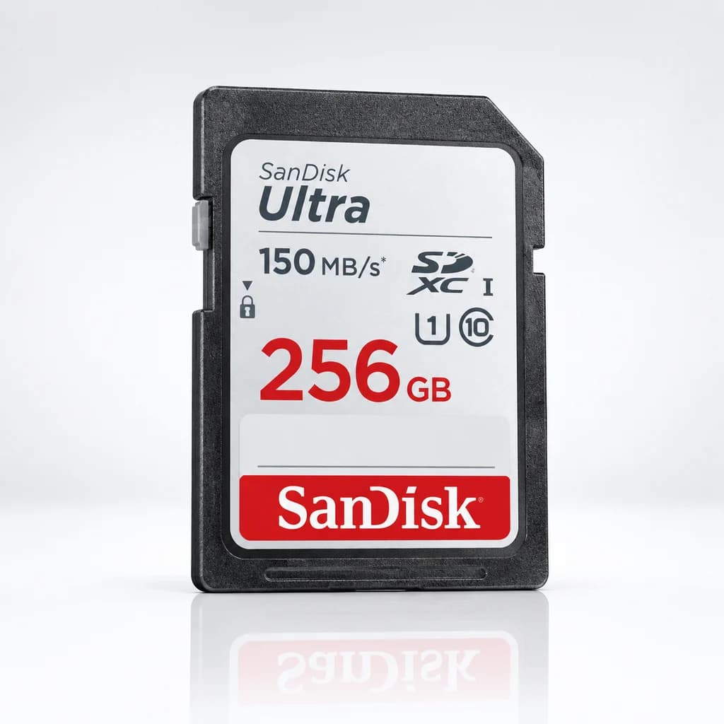 کارت حافظه SDXC سن‌دیسک مدل Ultra ظرفیت 256 گیگابایت سرعت 150MB/s(مخصوص دوربین عکاسی)