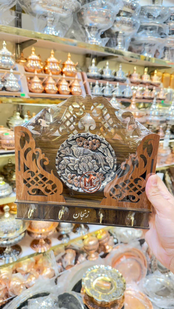 جاکلیدی مسی طرح گل و بلبل زنجان — تصویر ۳