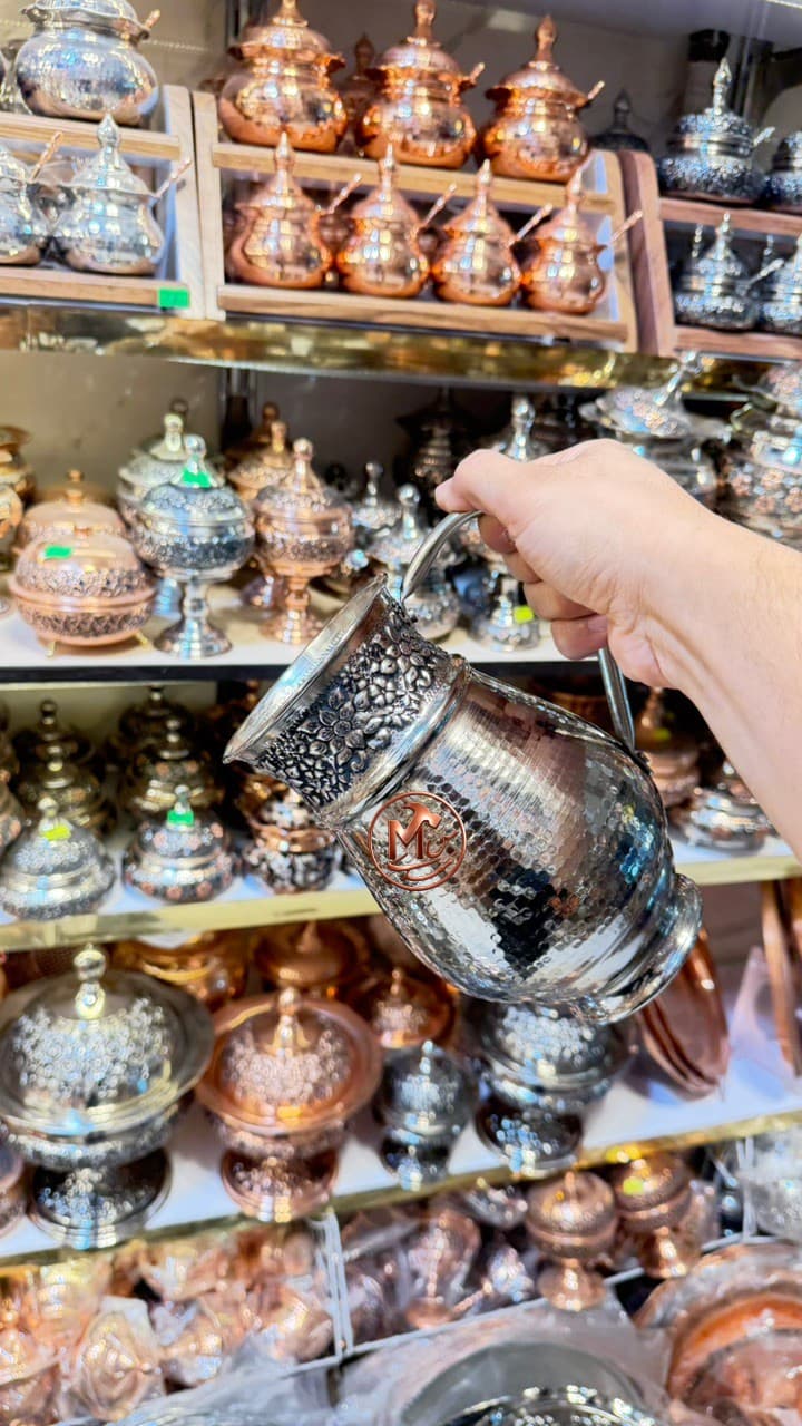 پارچ اب خوری مسی گلبرگ کروم — تصویر ۶