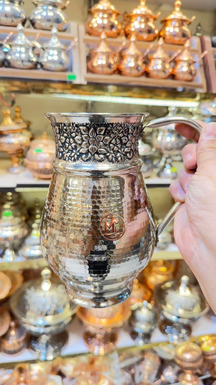 پارچ اب خوری مسی گلبرگ کروم — تصویر ۳