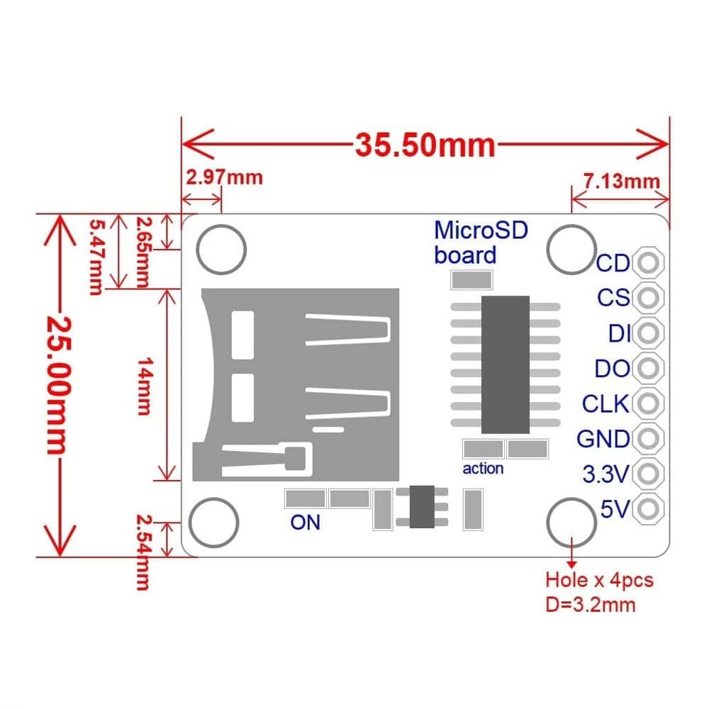 ماژول کارتخوان میکرو SD – ماژول میکرو اس دی Micro-SD/TF — تصویر ۴