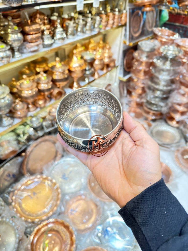 ست اردوخوری مسی کروم گلبرگی — تصویر ۹