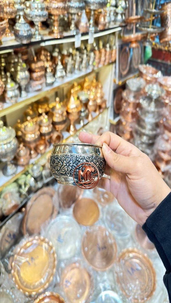 ست اردوخوری مسی کروم گلبرگی