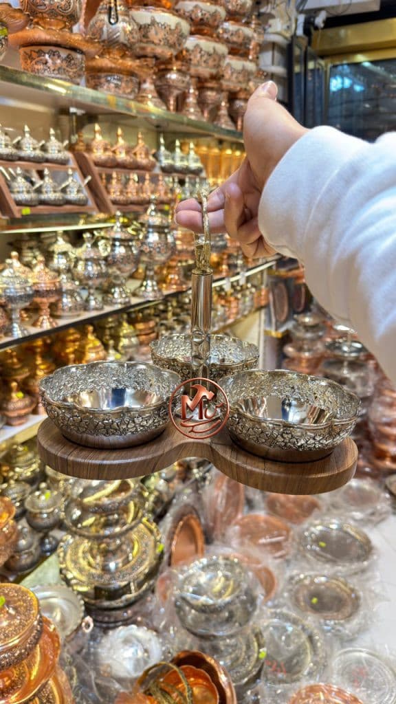 اردو خوری مسی مثلثی ریز گل کروم — تصویر ۹