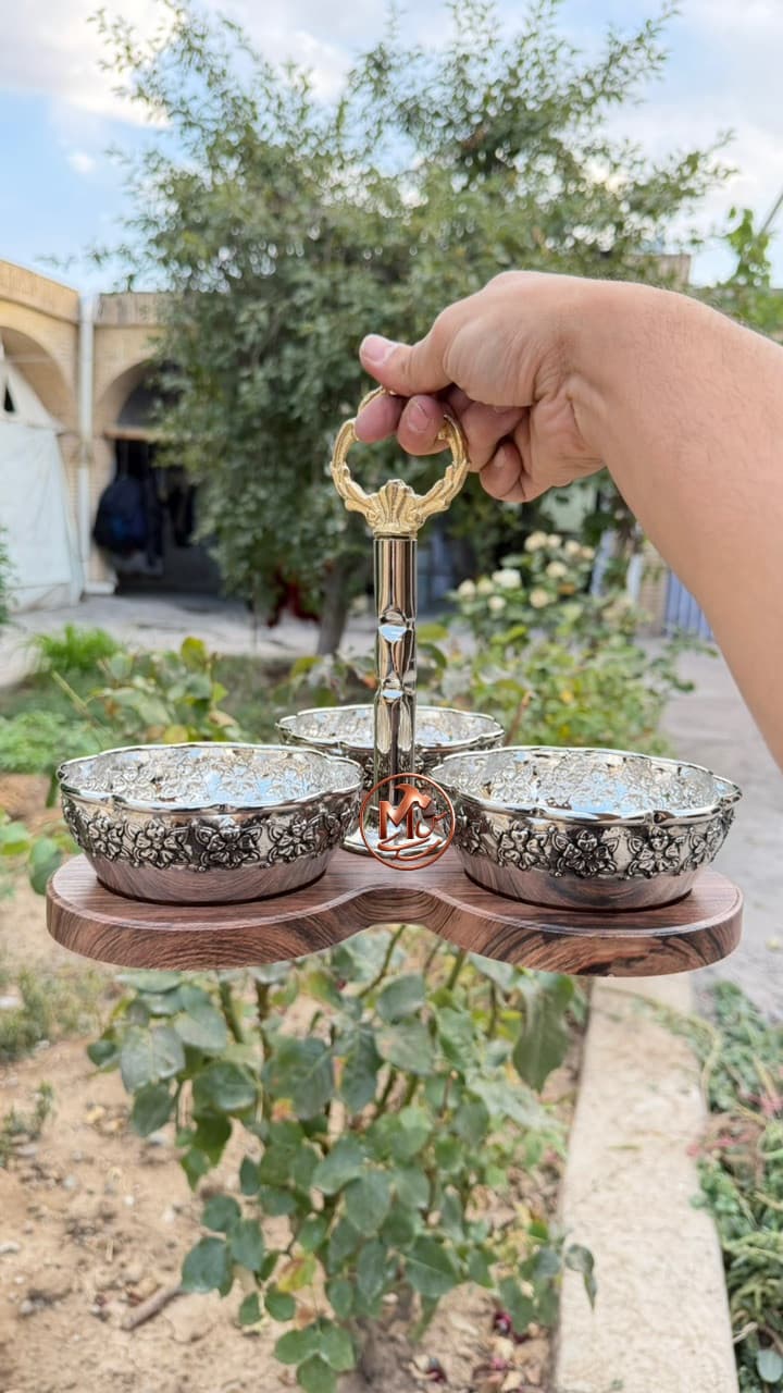 اردو خوری مسی مثلثی ریز گل کروم