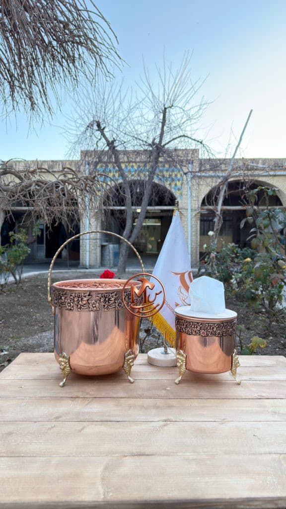 سطل و جادستمال مسی چکشی