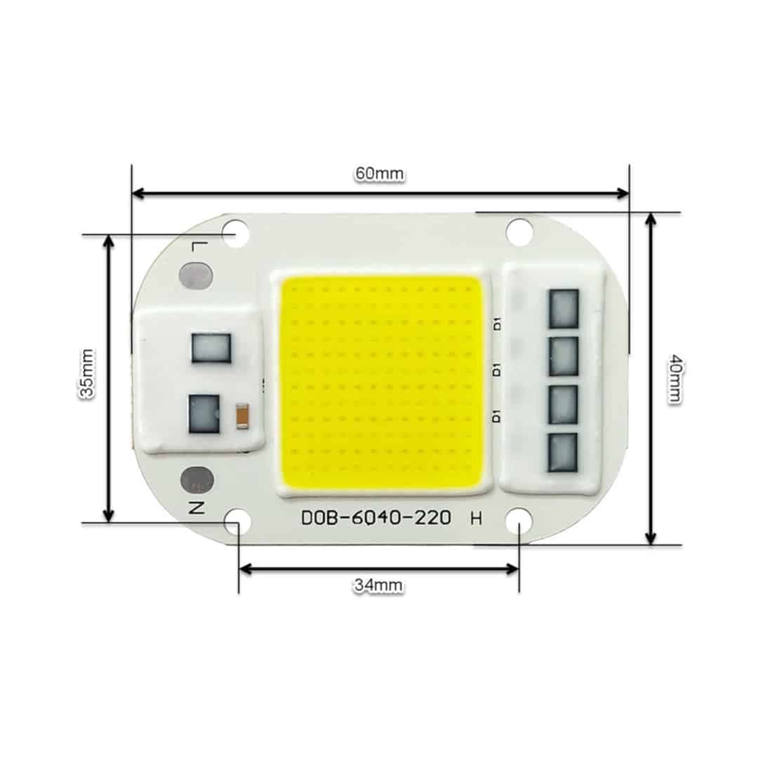 LED COB سفید مهتابی 30W 220V با درایور داخلی — تصویر ۶