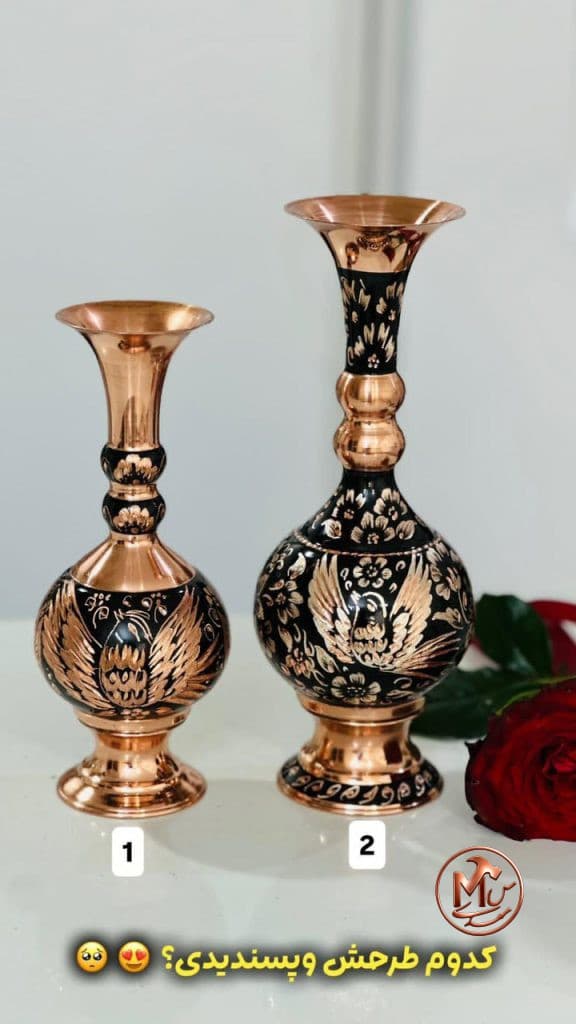 گلدان مسی گل بلبل