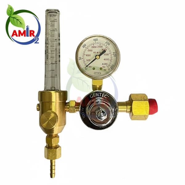 مانومتر آرگون/CO2 فلومتردار جنتک 60 لیتر بر دقیقه