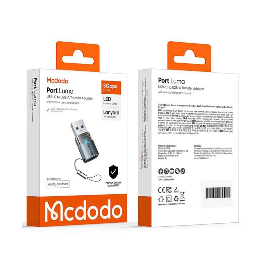 تبدیل تایپ سی به USB-A مک دودو مدل Mcdodo OT-758 — تصویر ۹