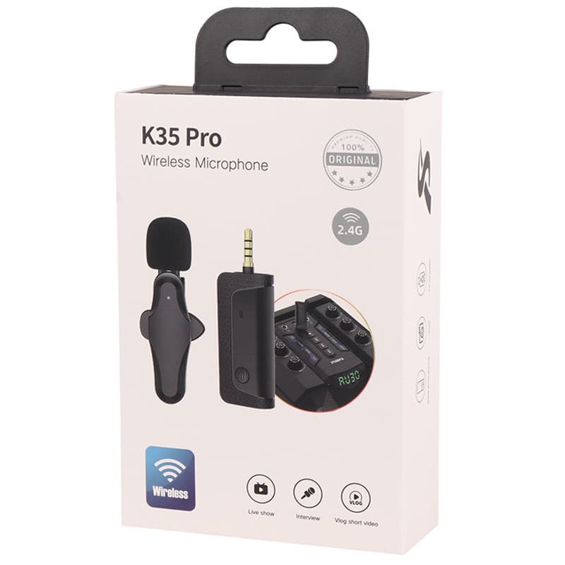 میکروفون یقه ای بی سیم K35 Pro 3.5mm