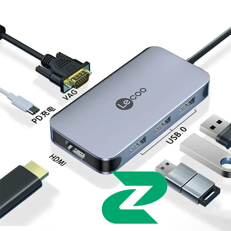 هاب 6 پورت تایپ سی Lecoo مدل LKC1345H — تصویر ۱۱